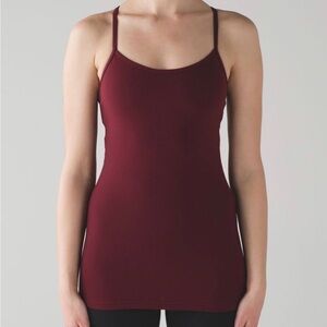 VEUC Lululemon Power Y Bra Tunic Tank Deep Rouge Red 6